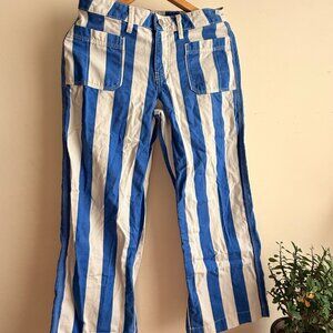 BDG Blue & White Wide Leg Striped pants - SO FUN (Size 26)